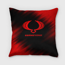 Подушка квадратная SsangYong - red gradient