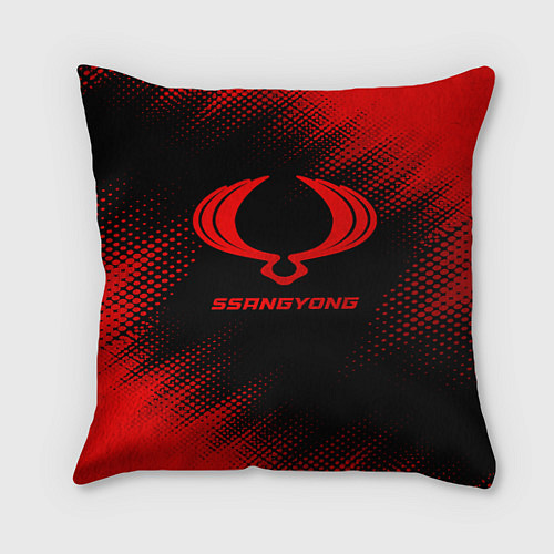 Подушка квадратная SsangYong - red gradient / 3D-принт – фото 1