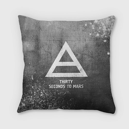 Подушка квадратная Thirty Seconds to Mars - grey gradient / 3D-принт – фото 1