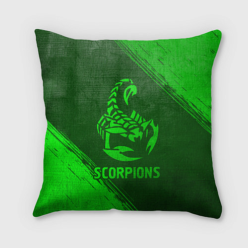 Подушка квадратная Scorpions - green gradient / 3D-принт – фото 1