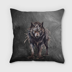 Подушка квадратная The fierce wolf, цвет: 3D-принт