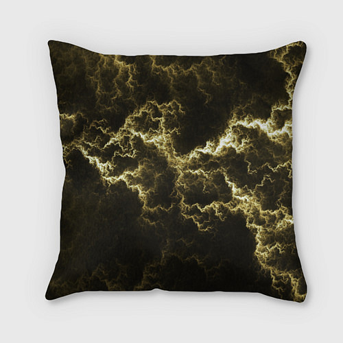 Подушка квадратная Lightning yellow / 3D-принт – фото 1