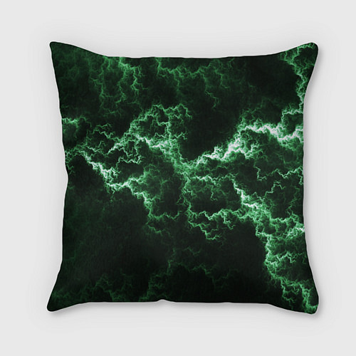 Подушка квадратная Lightning green line / 3D-принт – фото 1