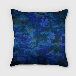 Подушка квадратная Абстракция - blue uniform camouflage