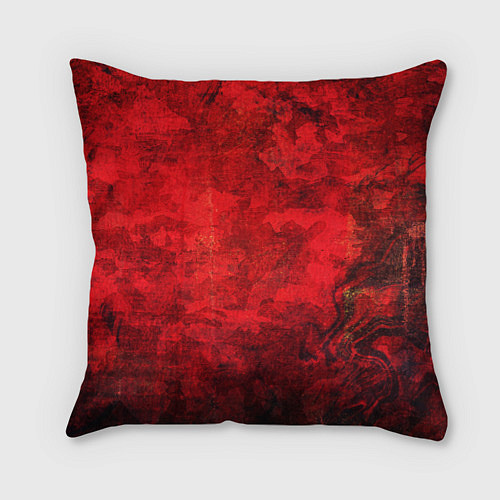 Подушка квадратная Абстракция - red shabby wall / 3D-принт – фото 1