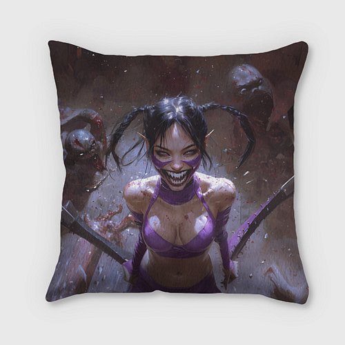 Подушка квадратная Сумасшедшая Милина / 3D-принт – фото 1