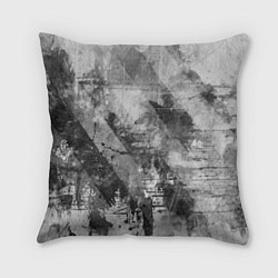 Подушка квадратная Абстракция - atomic gray