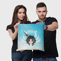 Подушка квадратная Genshin Impact - персонаж Сяо, цвет: 3D-принт — фото 2