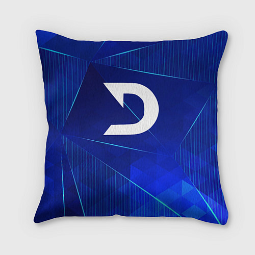 Подушка квадратная Deadlock blue poly / 3D-принт – фото 1