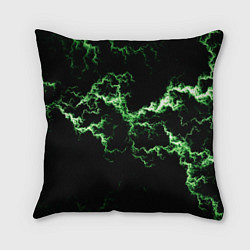 Подушка квадратная Lightning green glow, цвет: 3D-принт