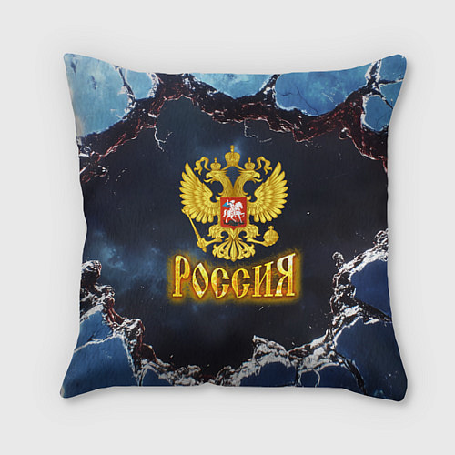 Подушка квадратная Герб России в объемной стене / 3D-принт – фото 1