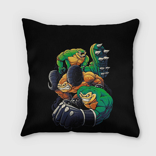 Подушка квадратная Battletoads trio / 3D-принт – фото 1