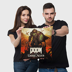 Подушка квадратная Doom the dark ages, цвет: 3D-принт — фото 2