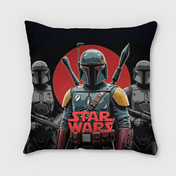 Подушка квадратная Boba Fett звездные войны, цвет: 3D-принт