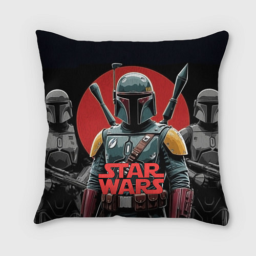 Подушка квадратная Boba Fett звездные войны / 3D-принт – фото 1