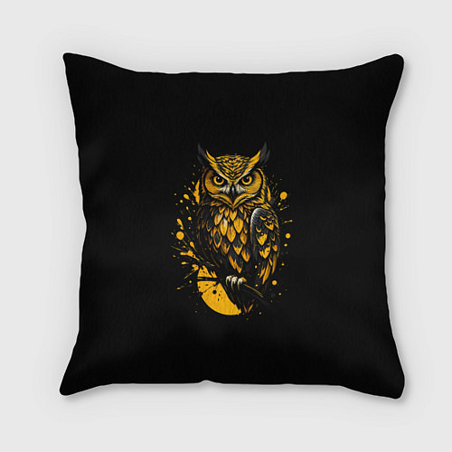 Подушка квадратная Филин в лунном свете / 3D-принт – фото 1
