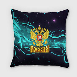 Подушка квадратная Россия - березовая абстракция