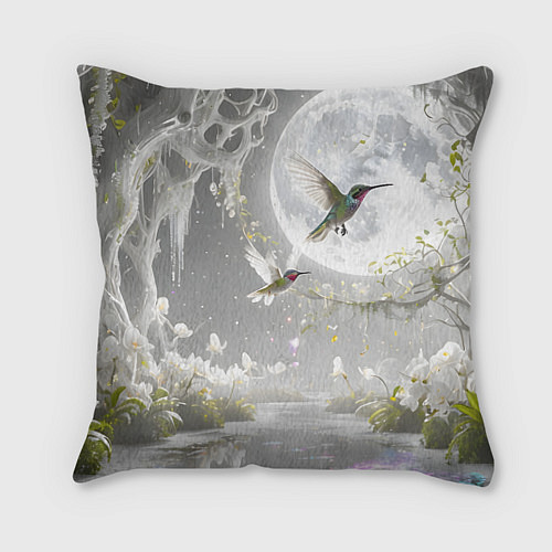 Подушка квадратная Сказочные птички / 3D-принт – фото 1