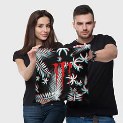 Подушка квадратная Monster energy неоновые тропики, цвет: 3D-принт — фото 2