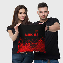Подушка квадратная Blink 182 - red gradient посередине, цвет: 3D-принт — фото 2