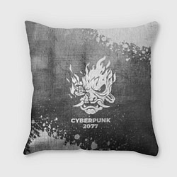 Подушка квадратная Cyberpunk 2077 - grey gradient, цвет: 3D-принт