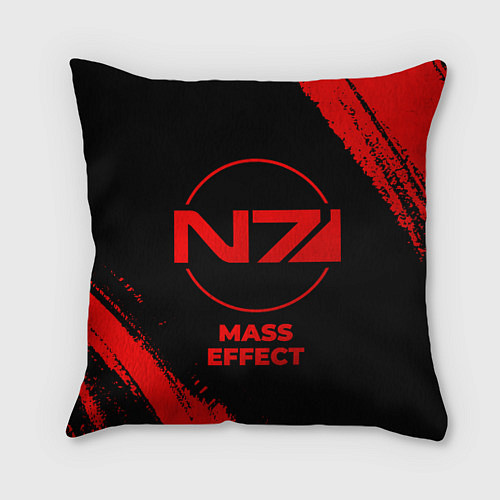 Подушка квадратная Mass Effect - red gradient / 3D-принт – фото 1
