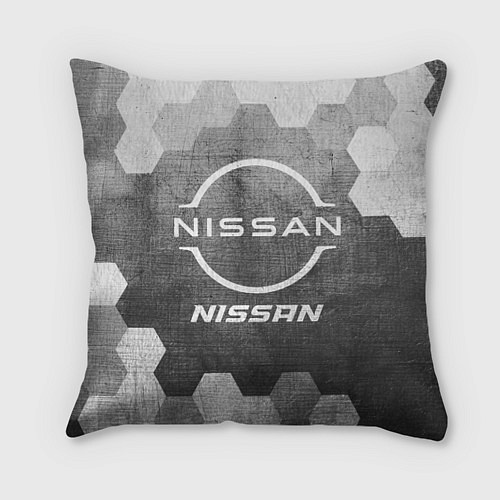 Подушка квадратная Nissan - grey gradient / 3D-принт – фото 1
