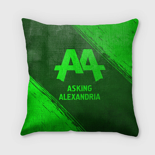 Подушка квадратная Asking Alexandria - green gradient / 3D-принт – фото 1