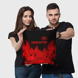 Подушка квадратная Toyota - red gradient посередине, цвет: 3D-принт — фото 2