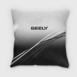 Подушка квадратная Geely градиент из белого в тёмный с полосами