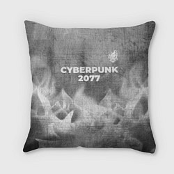 Подушка квадратная Cyberpunk 2077 - grey gradient посередине, цвет: 3D-принт