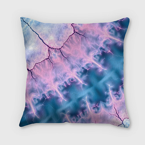 Подушка квадратная Вода и розовая абстракция / 3D-принт – фото 1