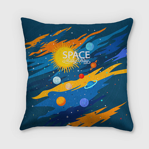 Подушка квадратная Млечный путь -наш дом / 3D-принт – фото 1