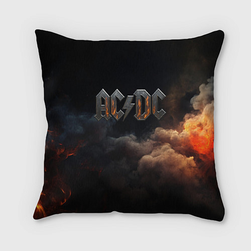 Подушка квадратная ACDC металлический лого / 3D-принт – фото 1