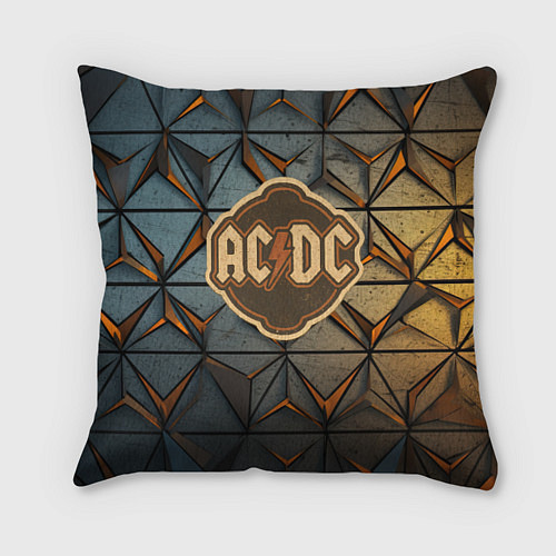 Подушка квадратная ACDC винтажный логотип / 3D-принт – фото 1