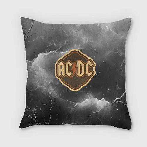 Подушка квадратная ACDC ретро логотип / 3D-принт – фото 1