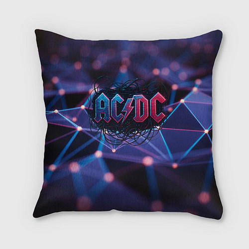 Подушка квадратная ACDC лого в градиенте / 3D-принт – фото 1