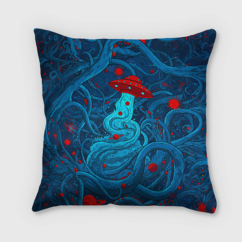 Подушка квадратная Контакт с хаосом / 3D-принт – фото 1