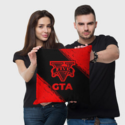 Подушка квадратная GTA - red gradient, цвет: 3D-принт — фото 2