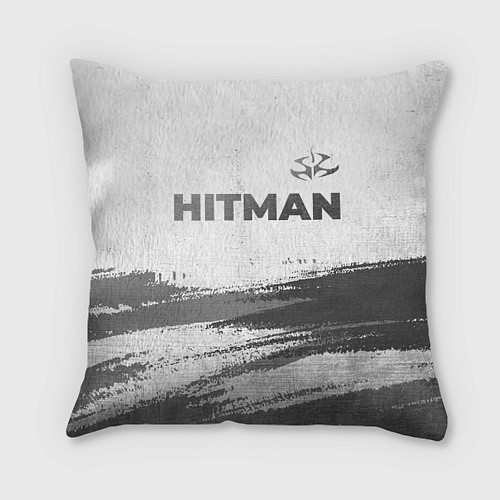 Подушка квадратная Hitman - white gradient посередине / 3D-принт – фото 1