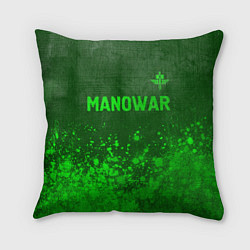 Подушка квадратная Manowar - green gradient посередине, цвет: 3D-принт
