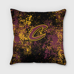 Подушка квадратная Кливленд Кавальерс брызги красок, цвет: 3D-принт