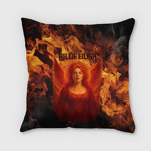 Подушка квадратная Билли Айлиш из огня / 3D-принт – фото 1