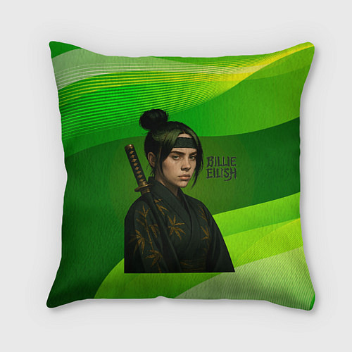 Подушка квадратная Билли Айлиш в стиле ниндзи / 3D-принт – фото 1