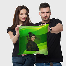 Подушка квадратная Билли Айлиш в стиле ниндзи, цвет: 3D-принт — фото 2