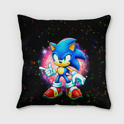 Подушка квадратная Sonic in space / 3D-принт – фото 1