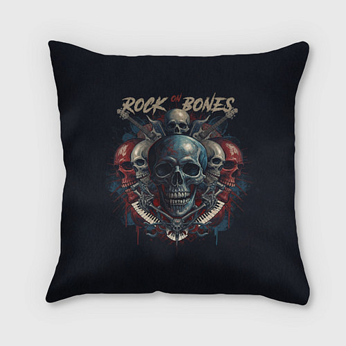 Подушка квадратная Rock on Bones / 3D-принт – фото 1