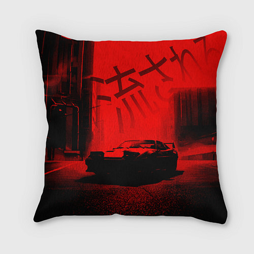 Подушка квадратная Японский спорткар / 3D-принт – фото 1