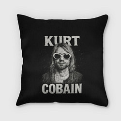 Подушка квадратная Курт Кобейн - гранж-арт, цвет: 3D-принт