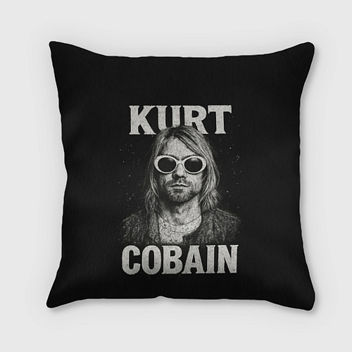 Подушка квадратная Курт Кобейн - гранж-арт / 3D-принт – фото 1